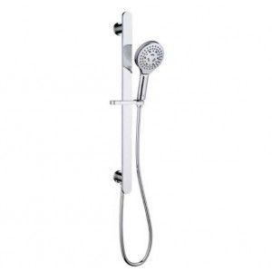 Kara Chrome Round Hand Shower On Rail With Water Inlet